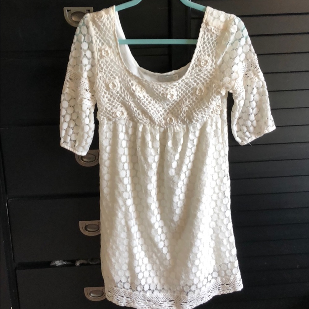 White Crochet and lace boho style dress